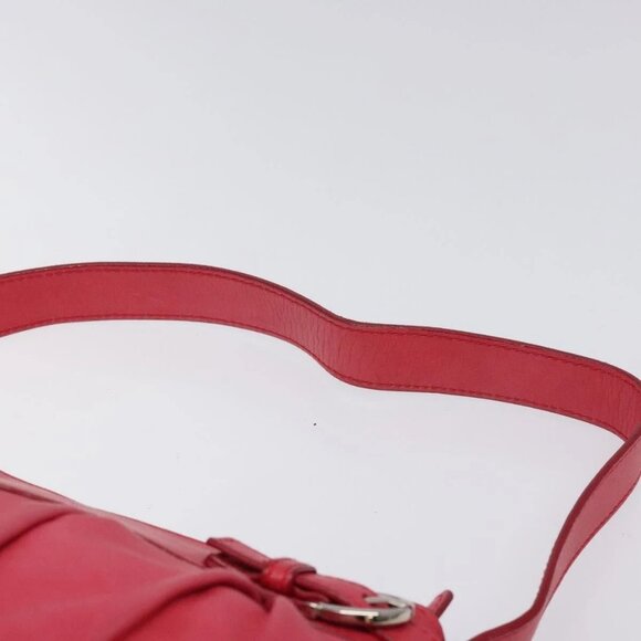 Salvatore Ferragamo Gancini Shoulder Bag Leather Pink Silver Auth - Picture 11 of 16